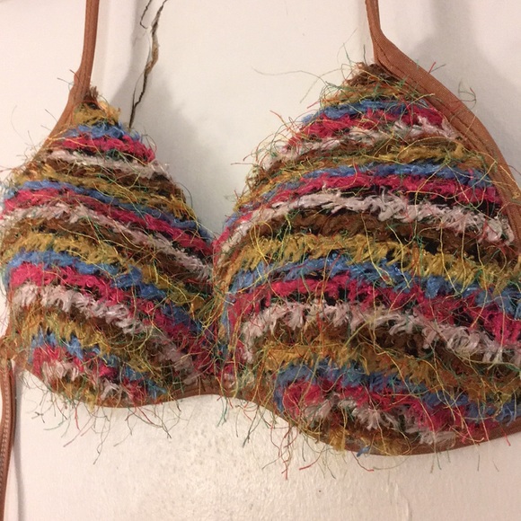 🤩 Fuzzy Multi-colored Venus swim top (C cup) 🎉 - Picture 3 of 8